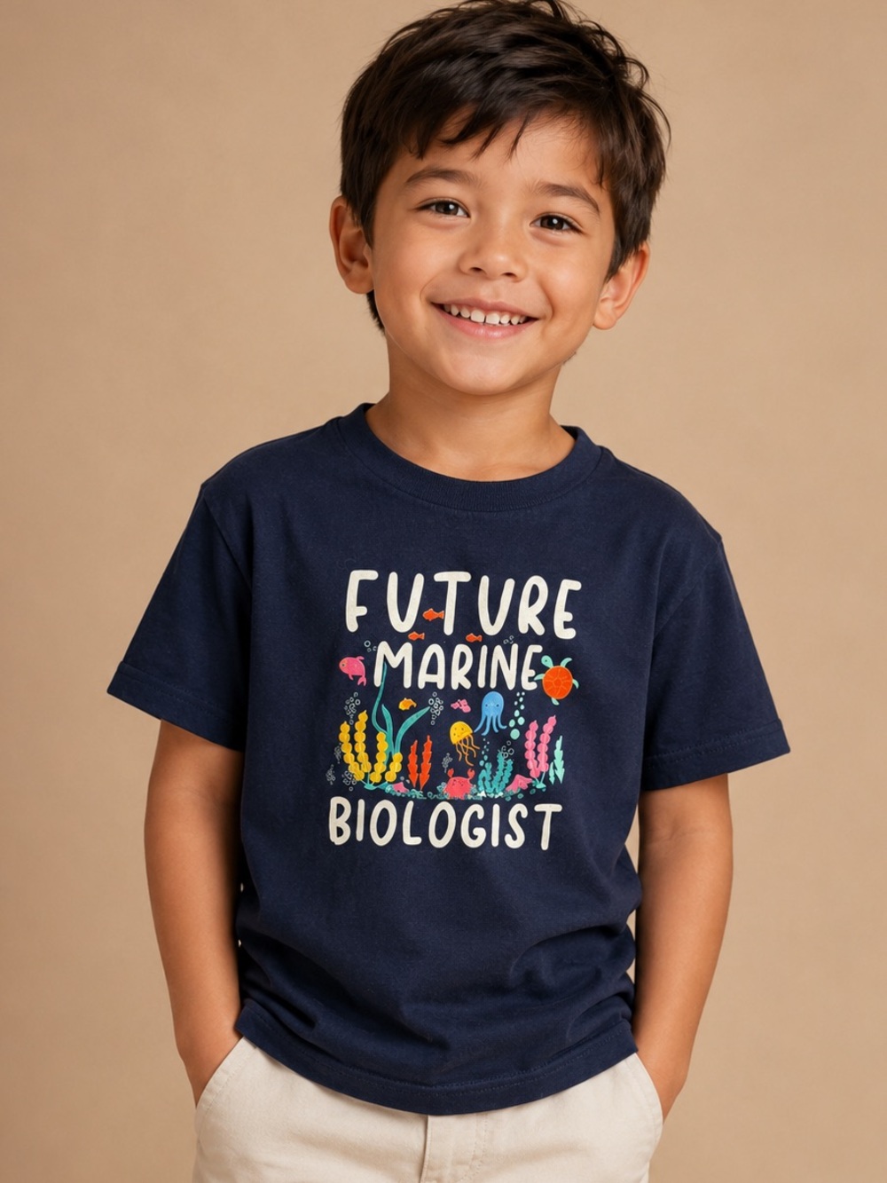 Future Marine Biologist Navy Ocean Graphic T-Shirt Youth Small